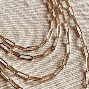 Gold Paperclip Chain Necklace Lightweight Non-Tarnish Layering Necklace PRETTY